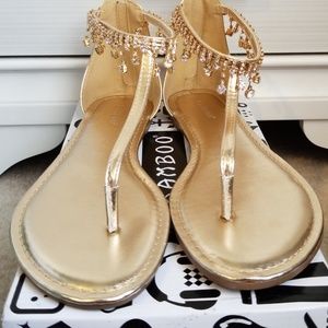 Gold Rhinestone Sandals